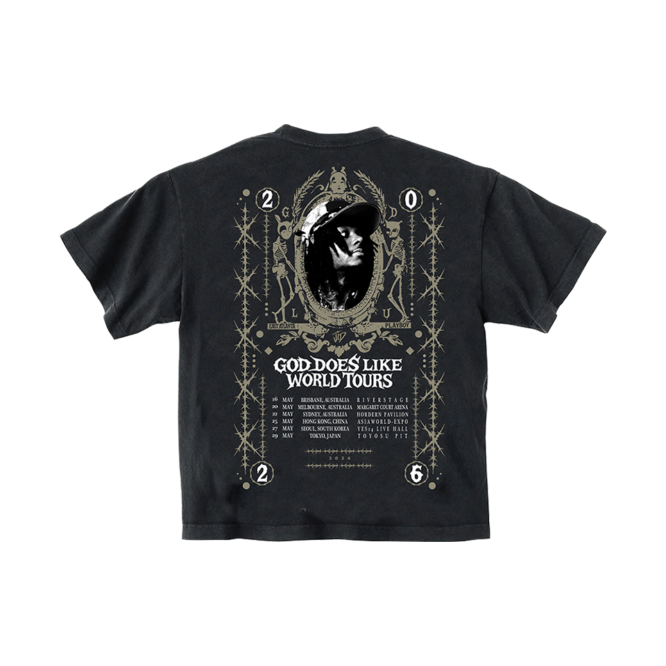 Faded Black J.I.D. AU/NZ Tour Tee